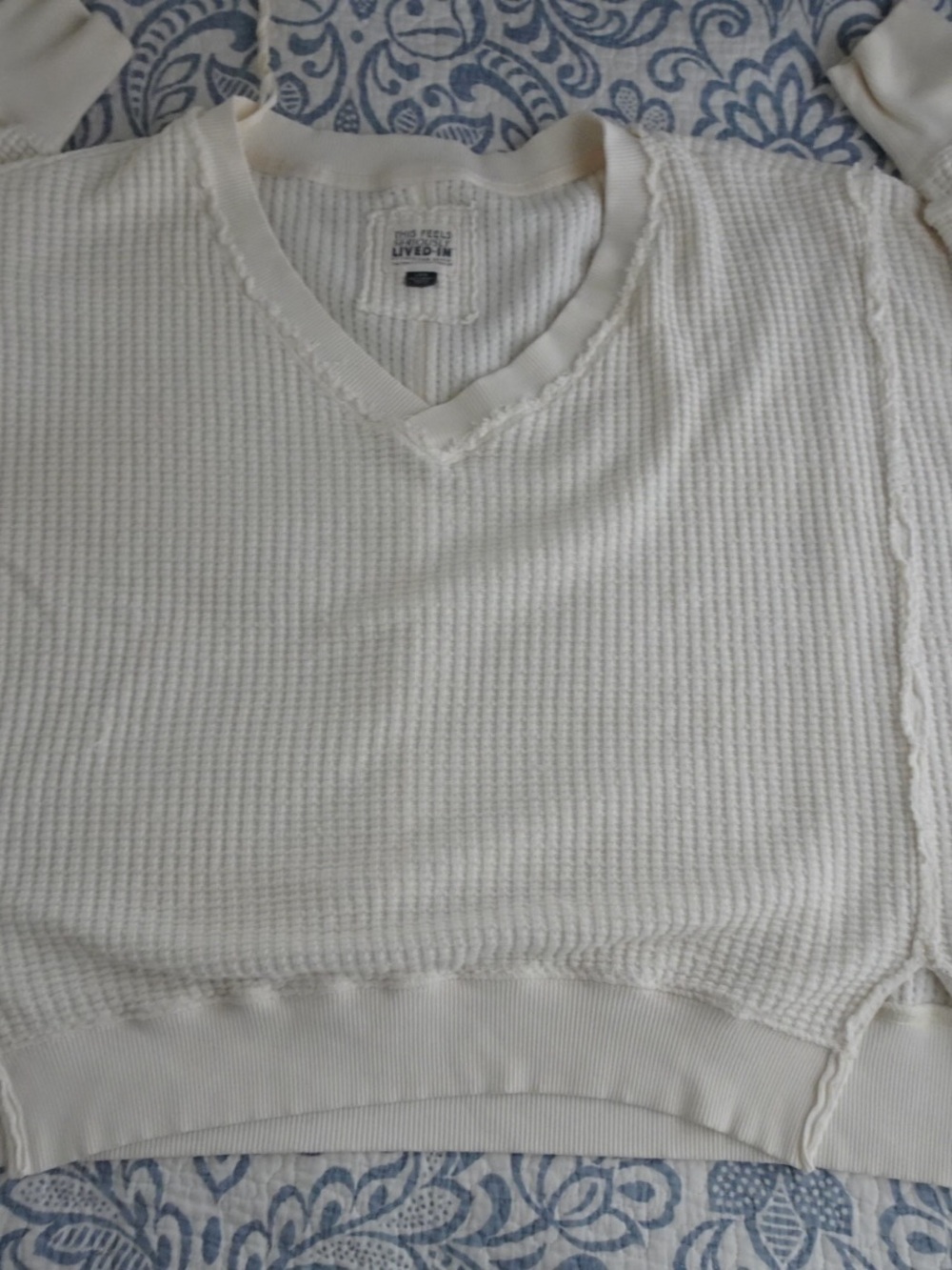 American Eagle Seriously Soft Waffle Knit V-Neck Top